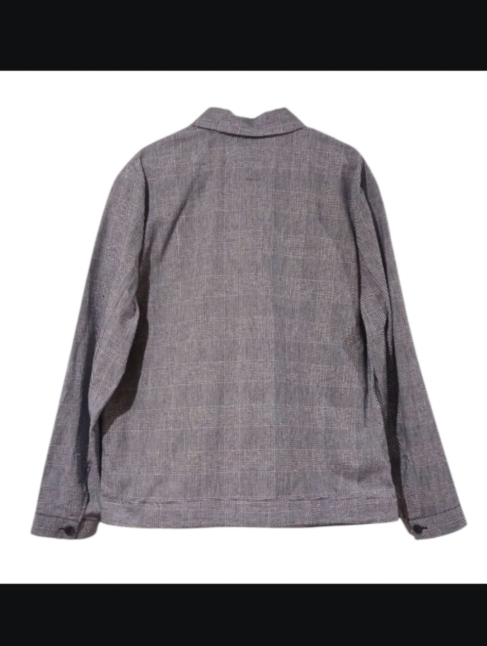 Express Linen Blend Windowpane Plaid Shirt Jacket Lightweight Shacket - Picture 4 of 8